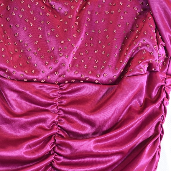 Bodycon Pink Beaded Rouched Dress SZ S Speekless - Picture 7 of 8